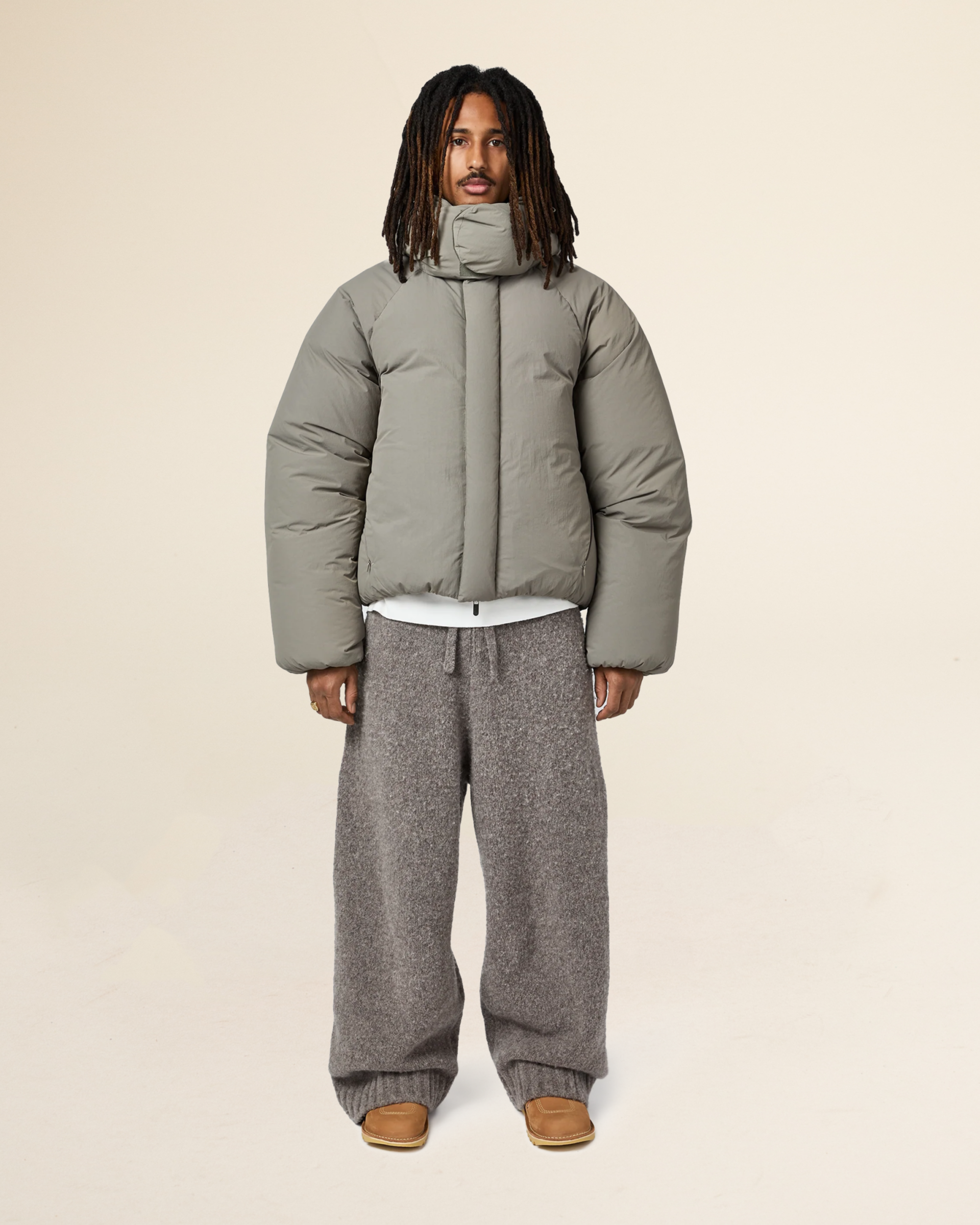 Seventh Space Coat Puffer Jacket - Stone