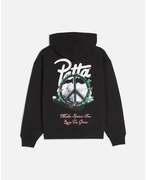 Patta Xerox Peace Boxy Hooded Sweater -  Black