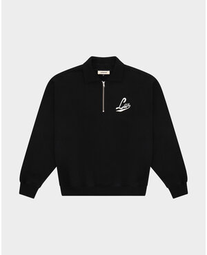 Lockwood Baseball Polo Sweater - Black / White