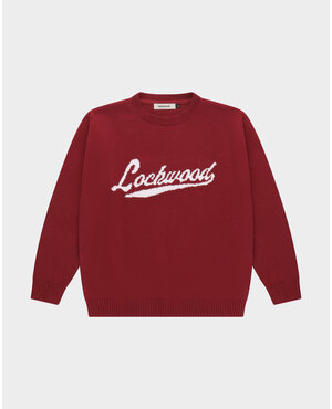 Lockwood Baseball Logo Knit - Burgundy / White