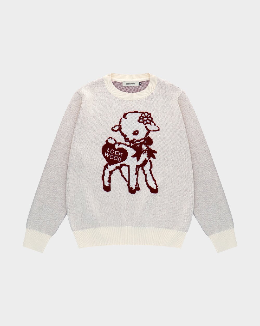 Lockwood Little Lamb Jacquard Knit - Off White / Burgundy
