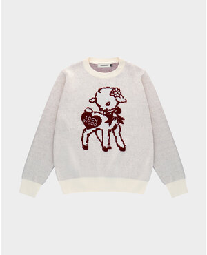 Lockwood Little Lamb Jacquard Knit - Off White / Burgundy