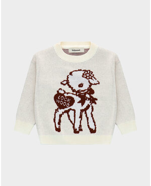 Lockwood Little Lamb Jacquard Toddler Knit - Off White / Burgundy