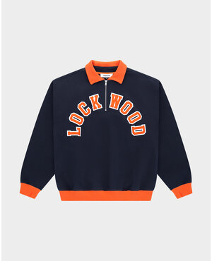 Lockwood Varsity Polo Sweat Shirt - Navy / Orange