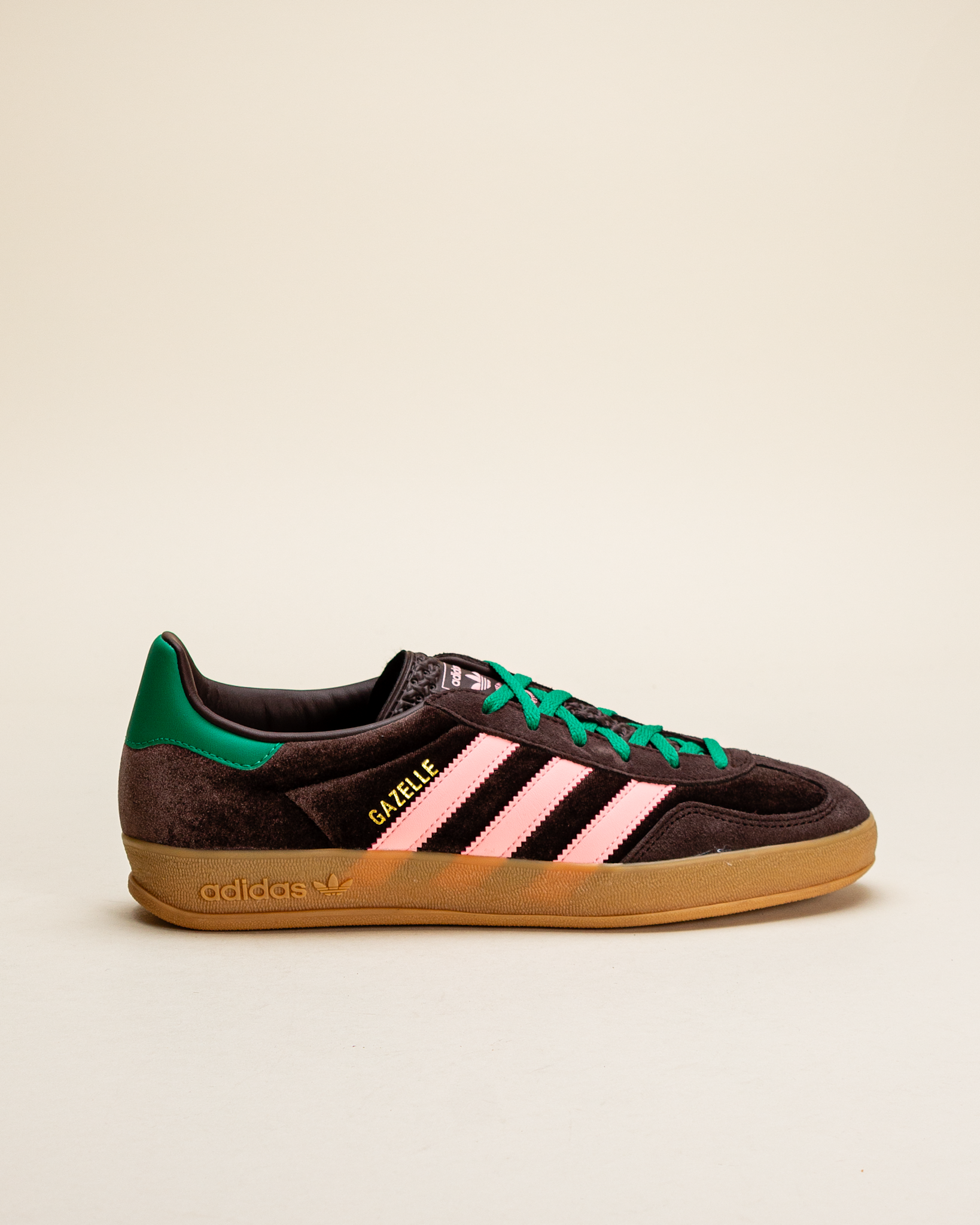 Adidas Adidas Gazelle Indoor Dark Brown / Glow Pink / Court Green -  Lockwood Skateshop \u0026 Avenue Antwerpen