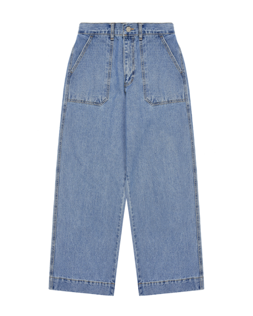 Kappy Kappy One Tuck Fatigue Denim Pants Blue
