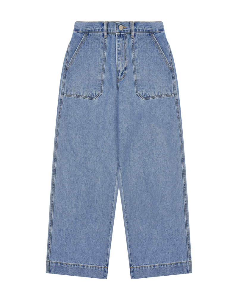 Kappy Kappy One Tuck Fatigue Denim Pants Blue
