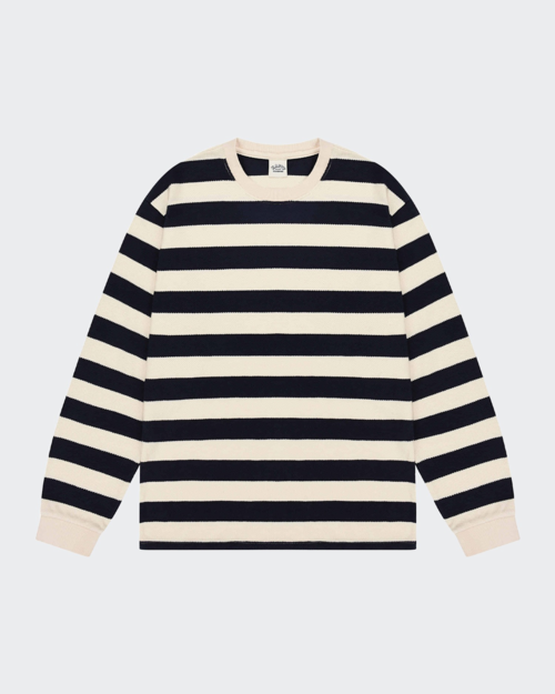 Kappy Kappy Waffle Longsleeve Navy Stripe