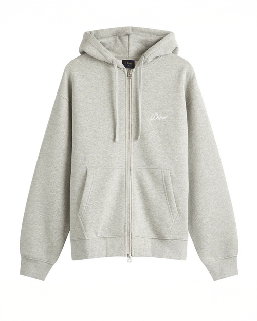 Dime Dime Cursive Zip Hoodie Heather Gray