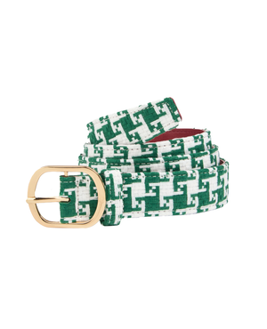Rassvet Loosey Weaved Belt Woven Green White