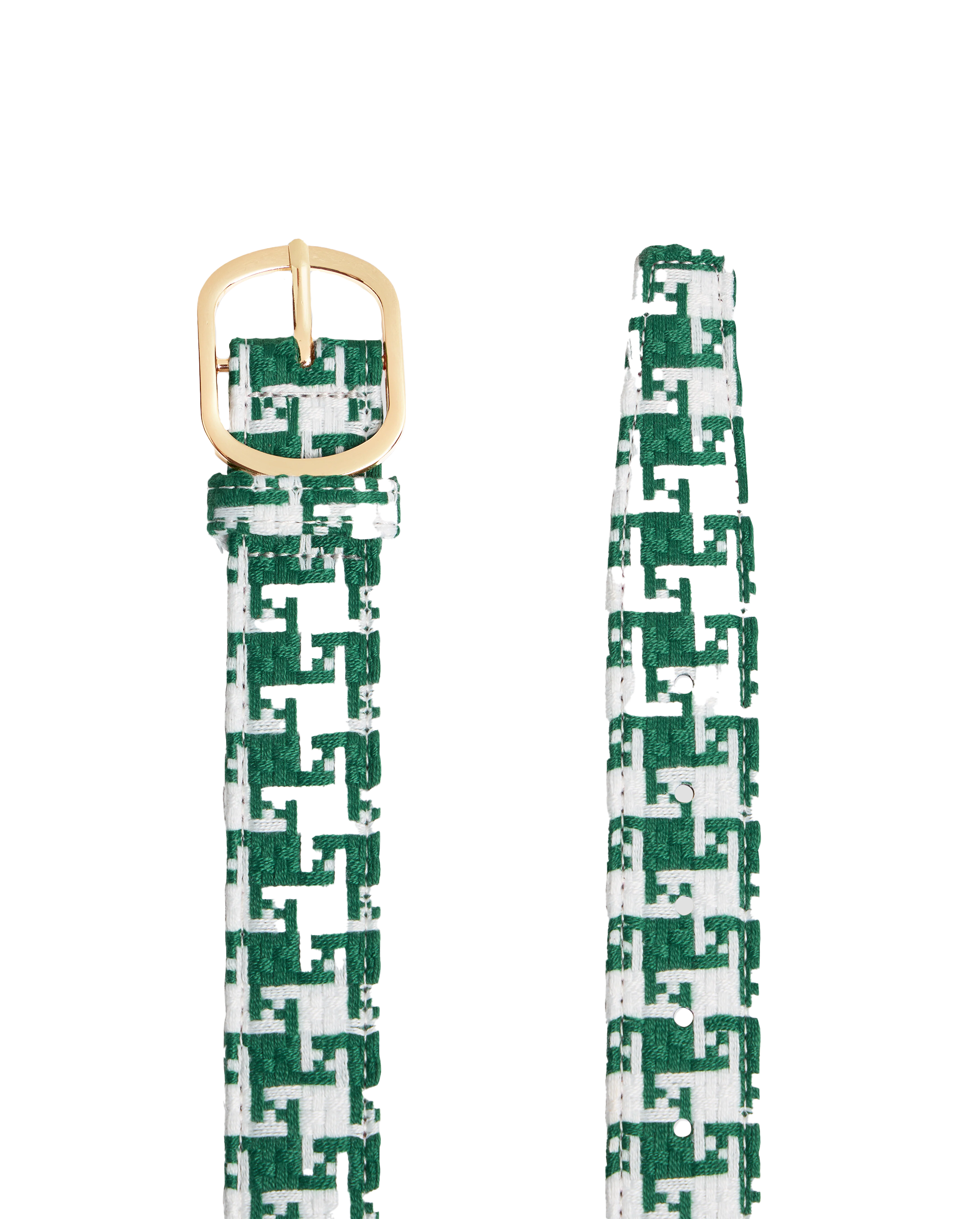 Rassvet Loosey Weaved Belt Woven Green White