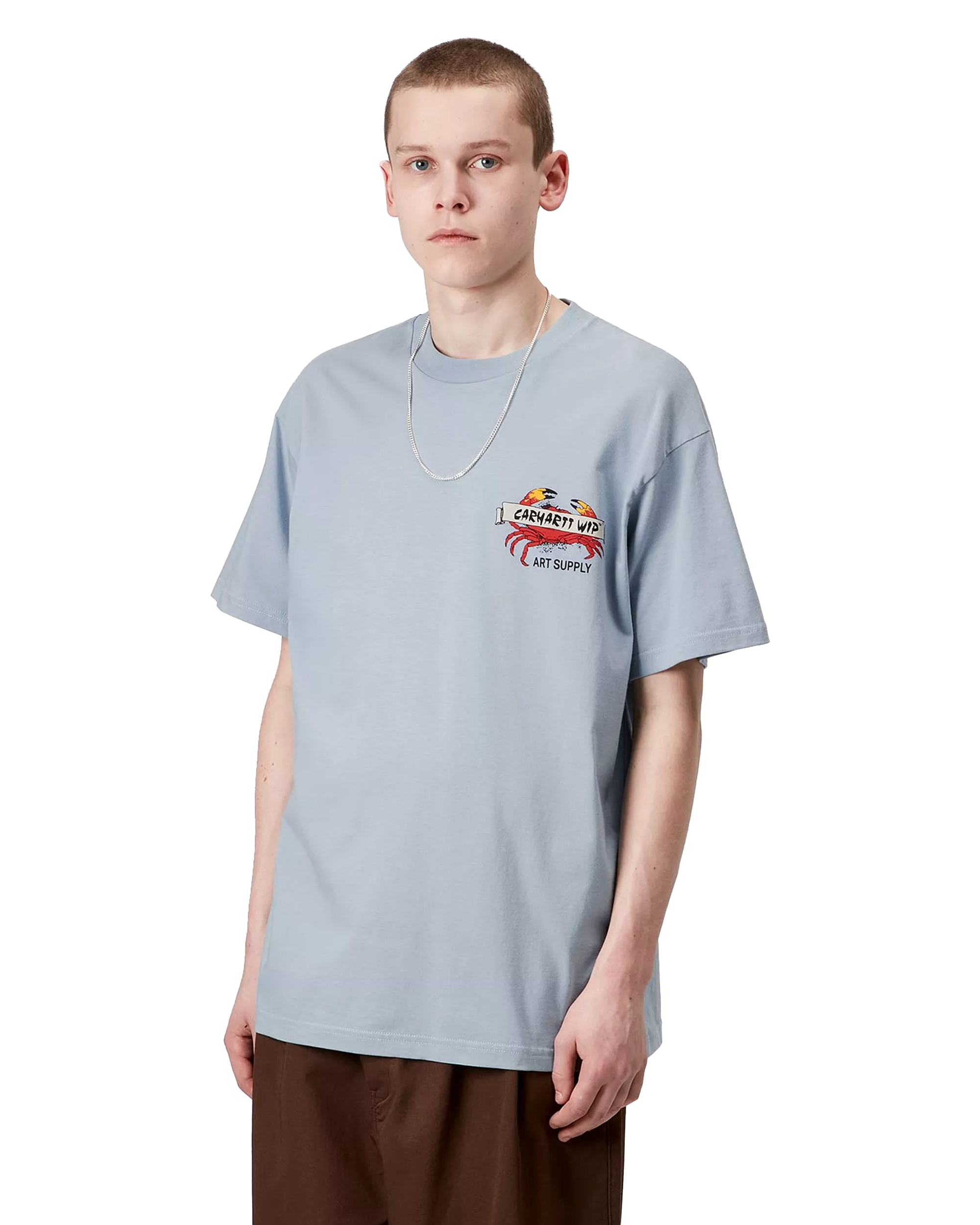 Carhartt WIP Crab Paint T-shirt - Frosted Blue