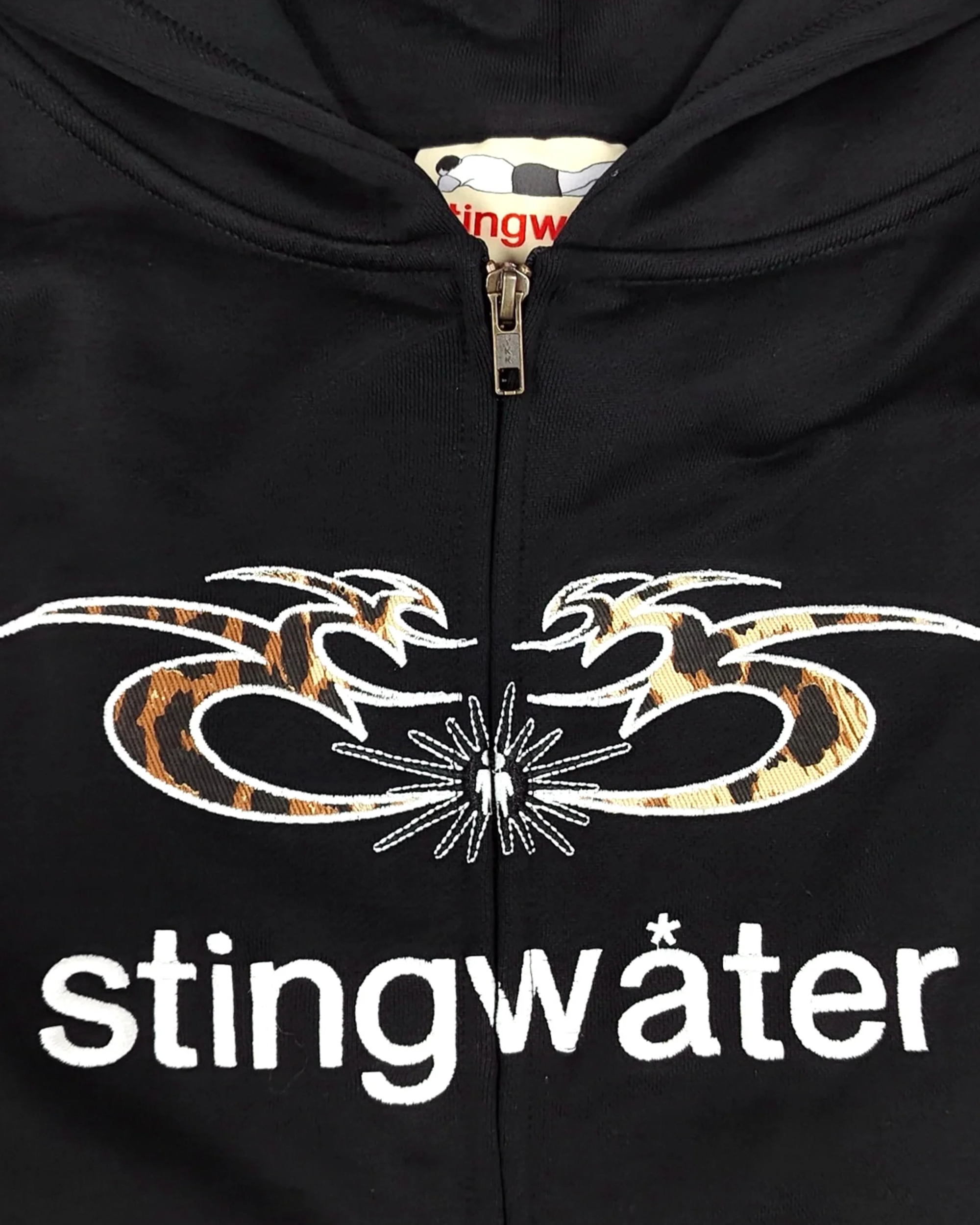 Stingwater Leopard Moses Zip Up Hoodie - Black