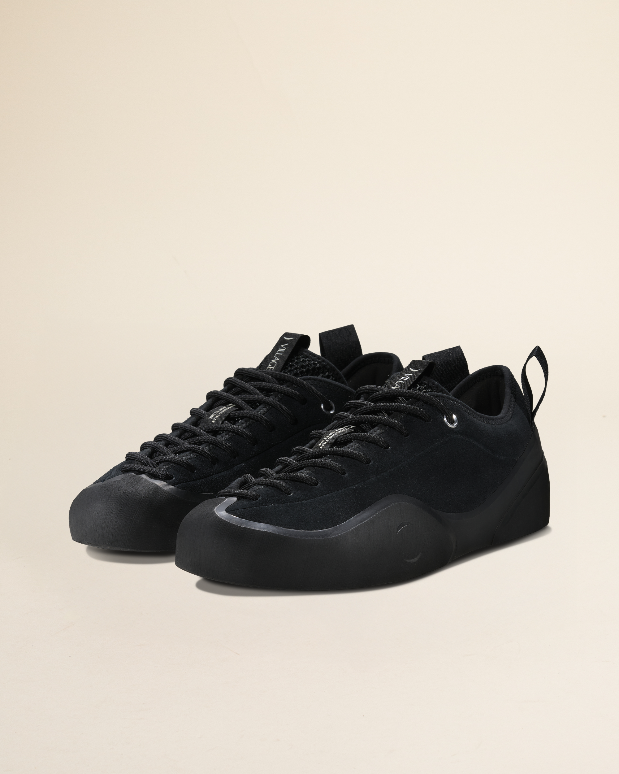 Village 1PM Leather Suede - Black/Natural Black