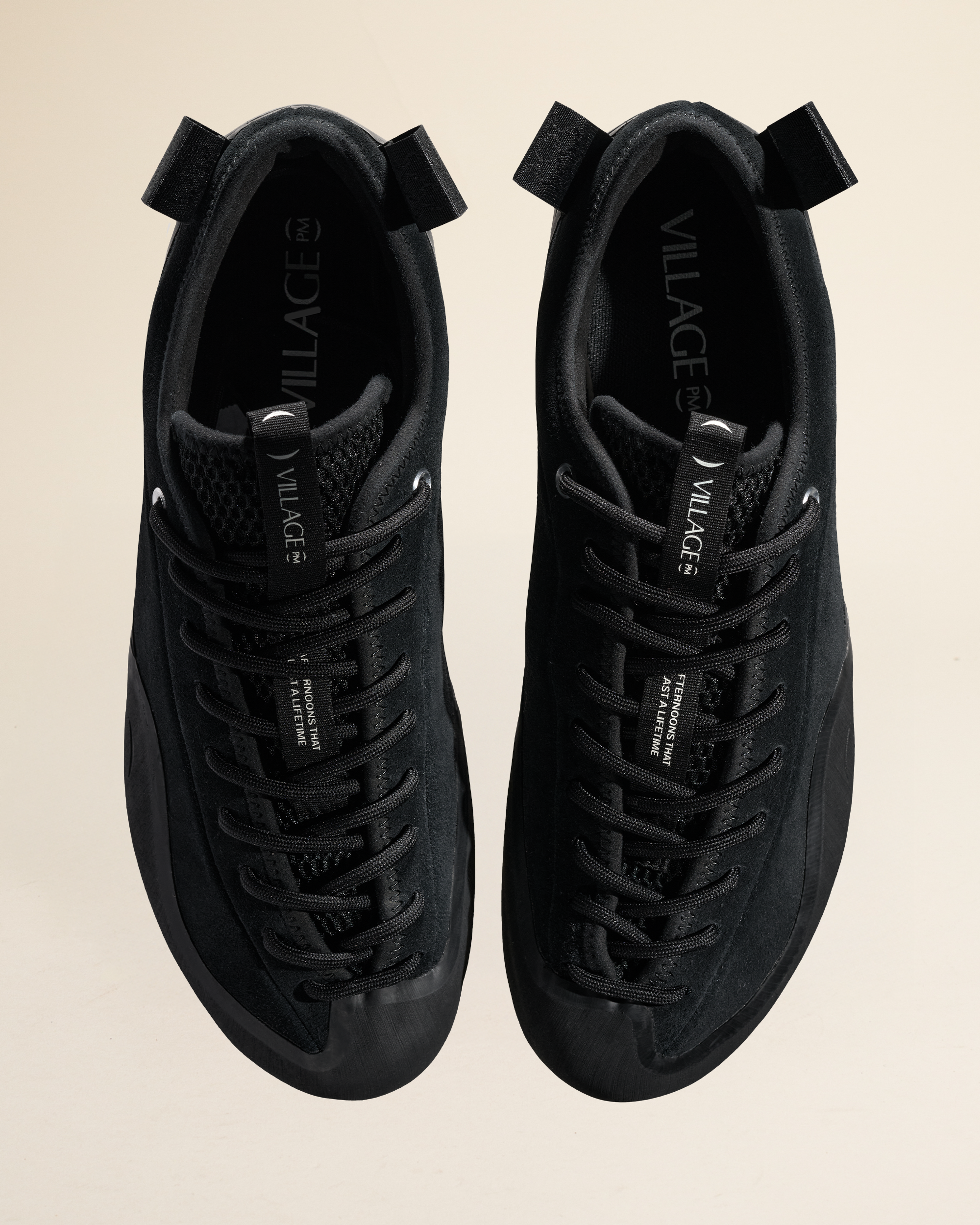 Village 1PM Leather Suede - Black/Natural Black