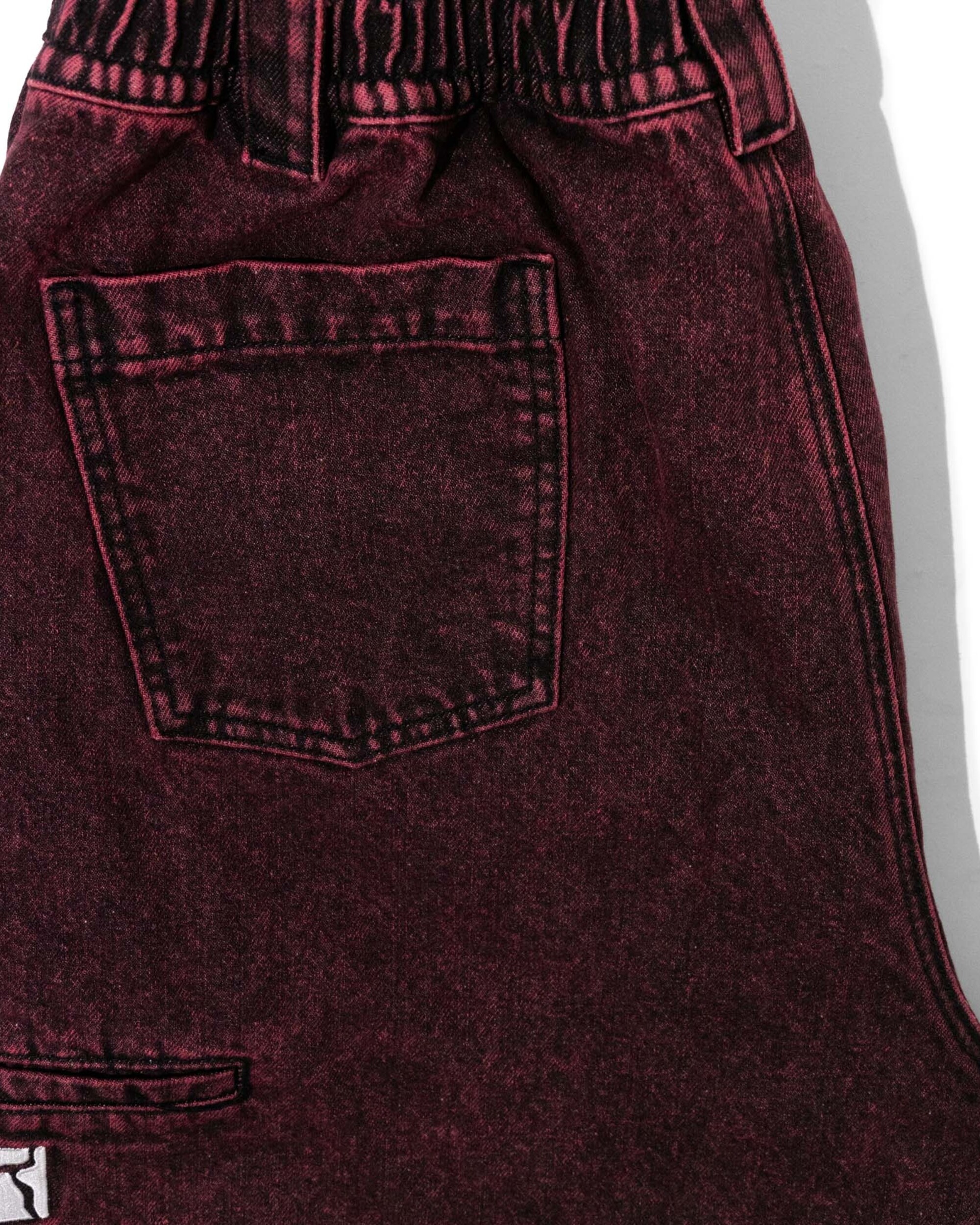 Poetic Collective Ballon Pant Red Acid Denim Wash