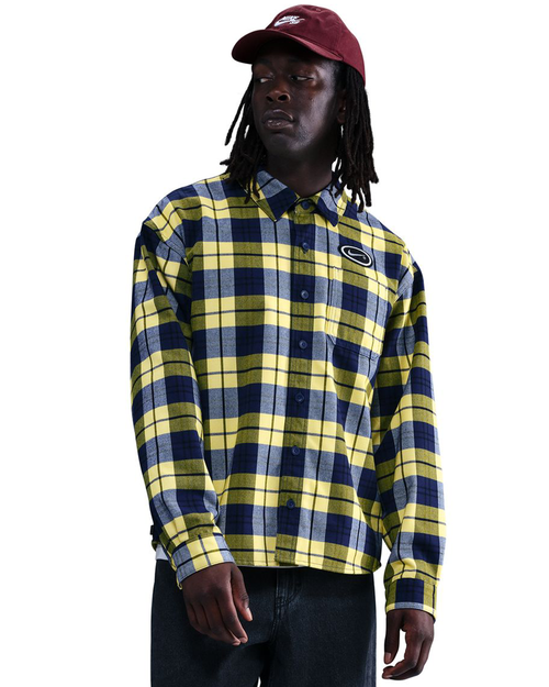 Nike Nike SB Flannel Longsleeve Shirt Button Up Midnight Navy/Speed Yellow
