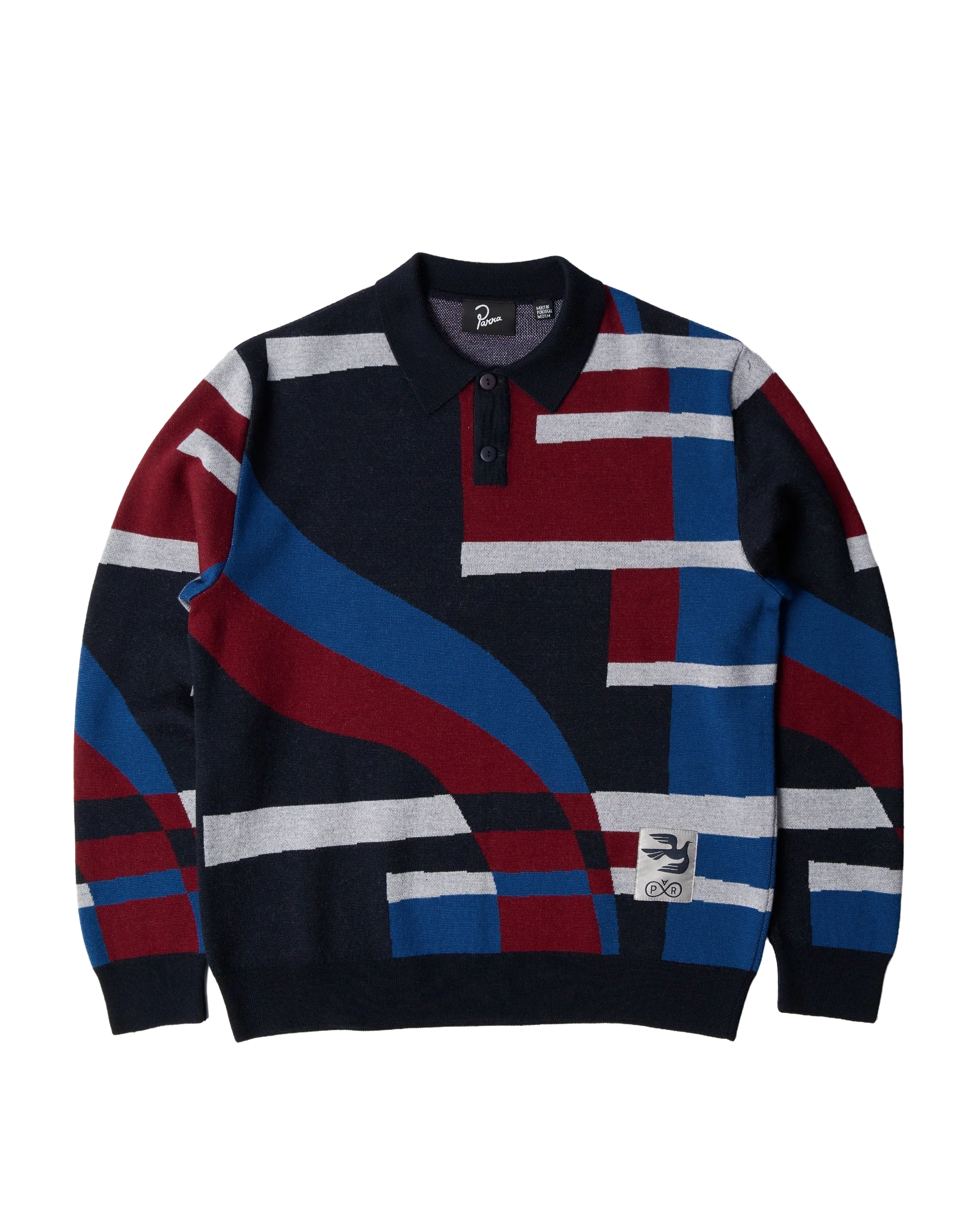 Parra Vertical Forest Knitted Polo Blue