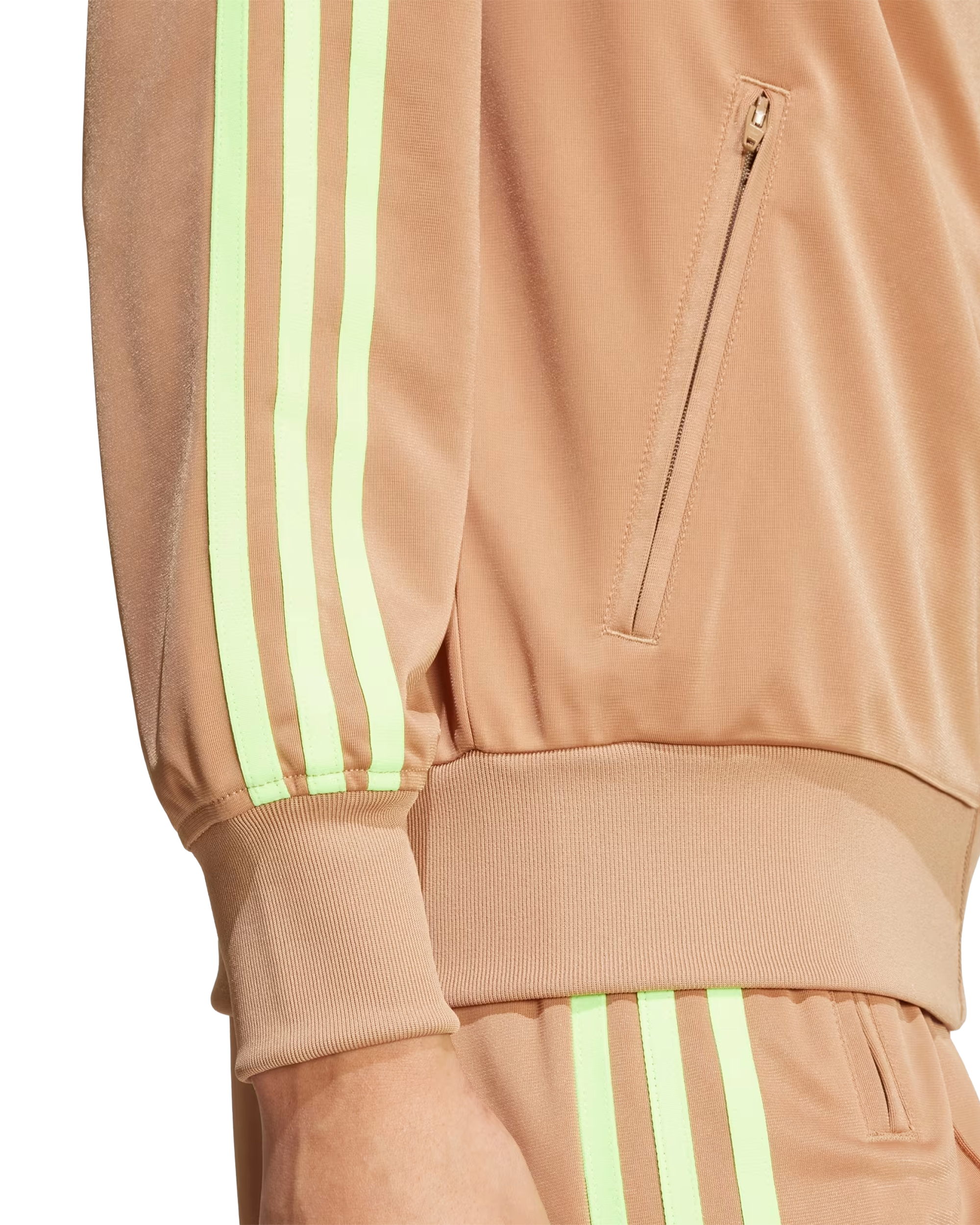 Adidas Firebird Track Top - Brown / Signal Green