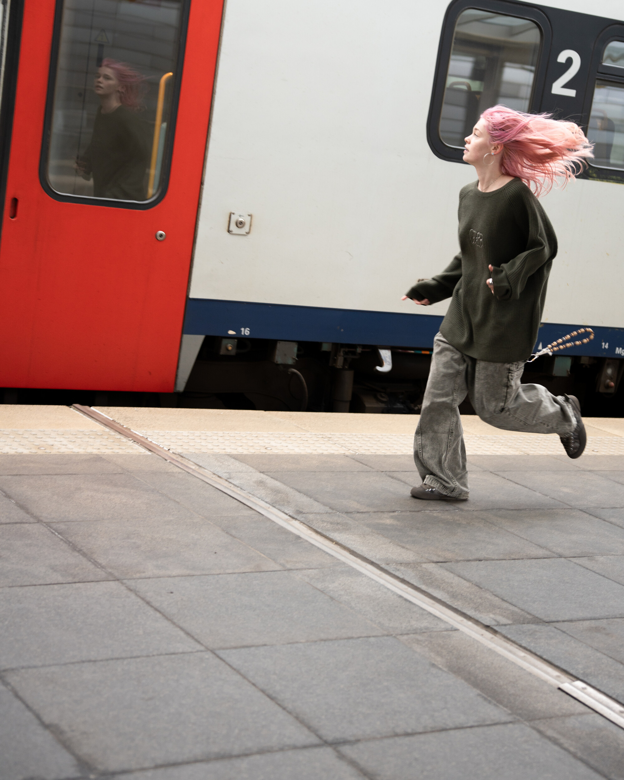 Poetic Collective Split Pant Grey denim wash