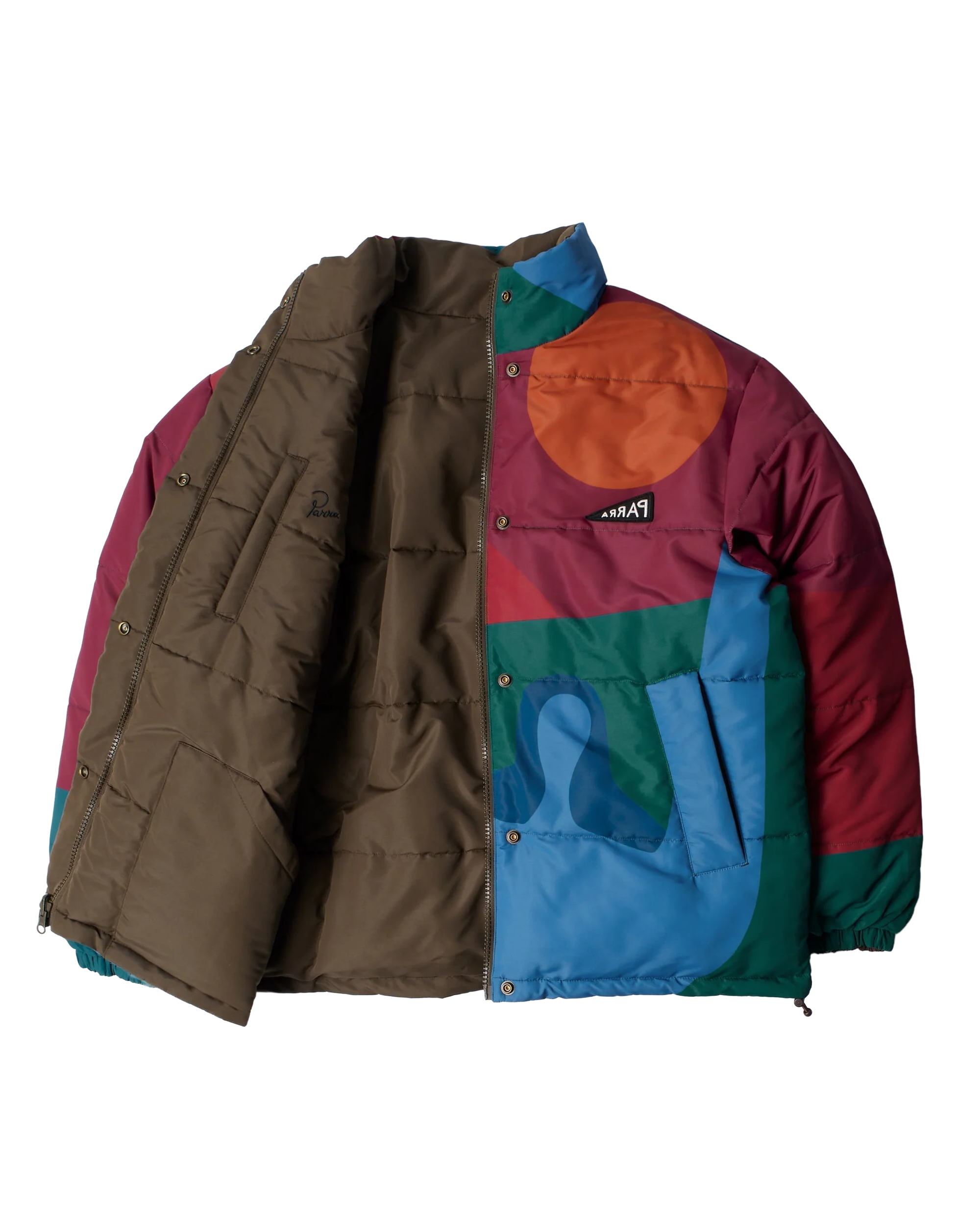 Parra Protect the sun reversible puffer jacket - Brown