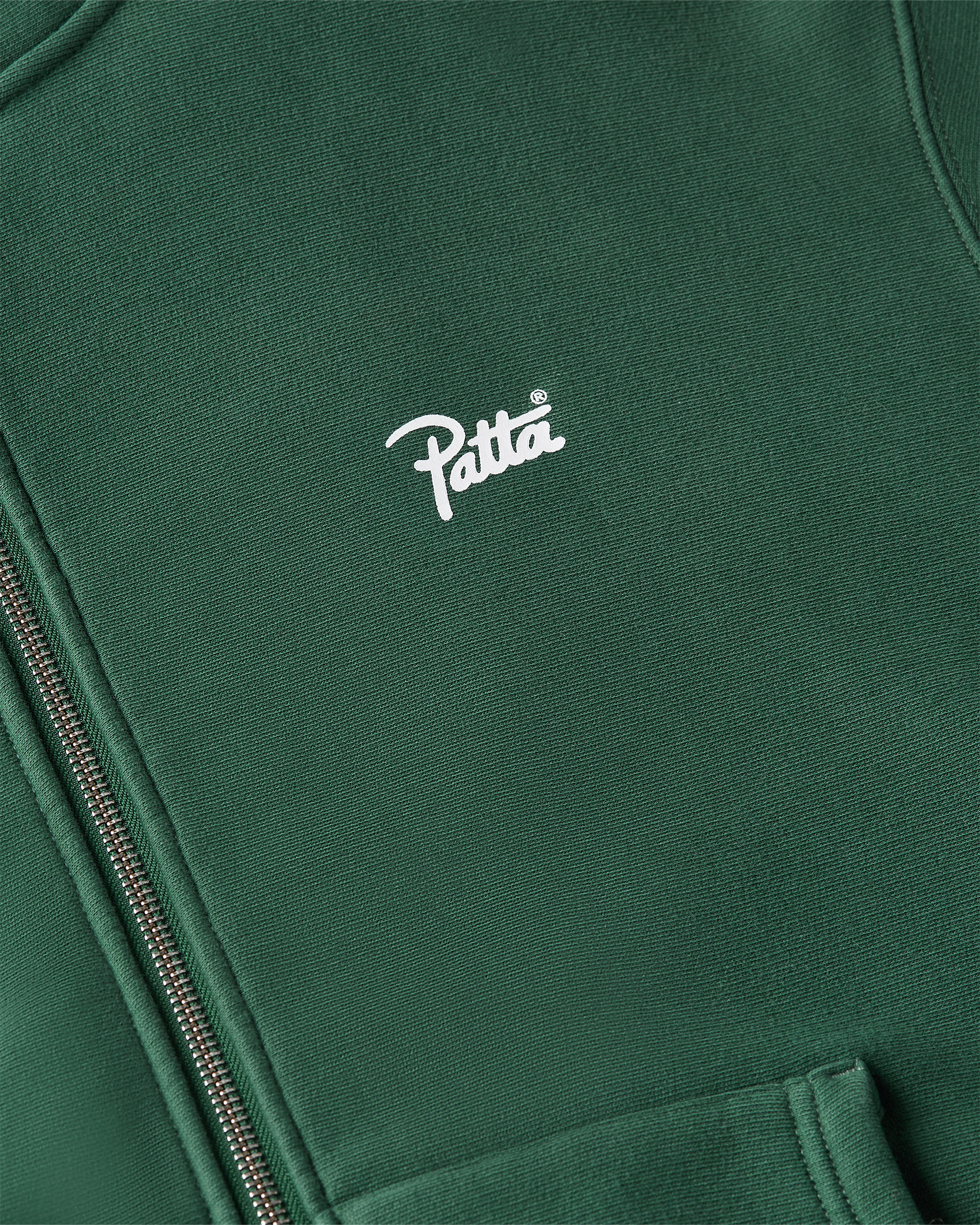 Patta Classic Zip Up Hooded Sweater - Bistro Green