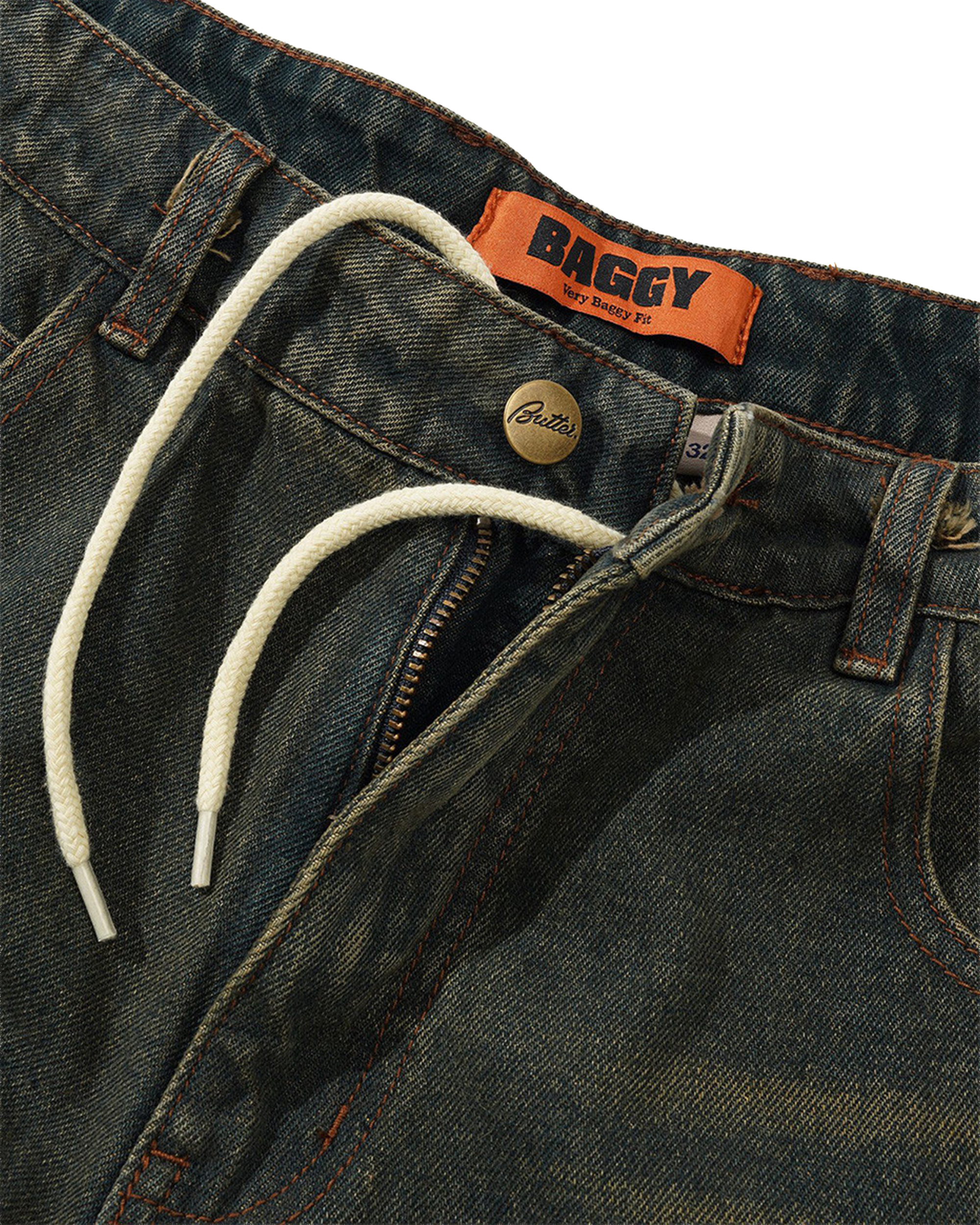 Butter Goods Warped Denim Jeans Dirty Wash Indigo