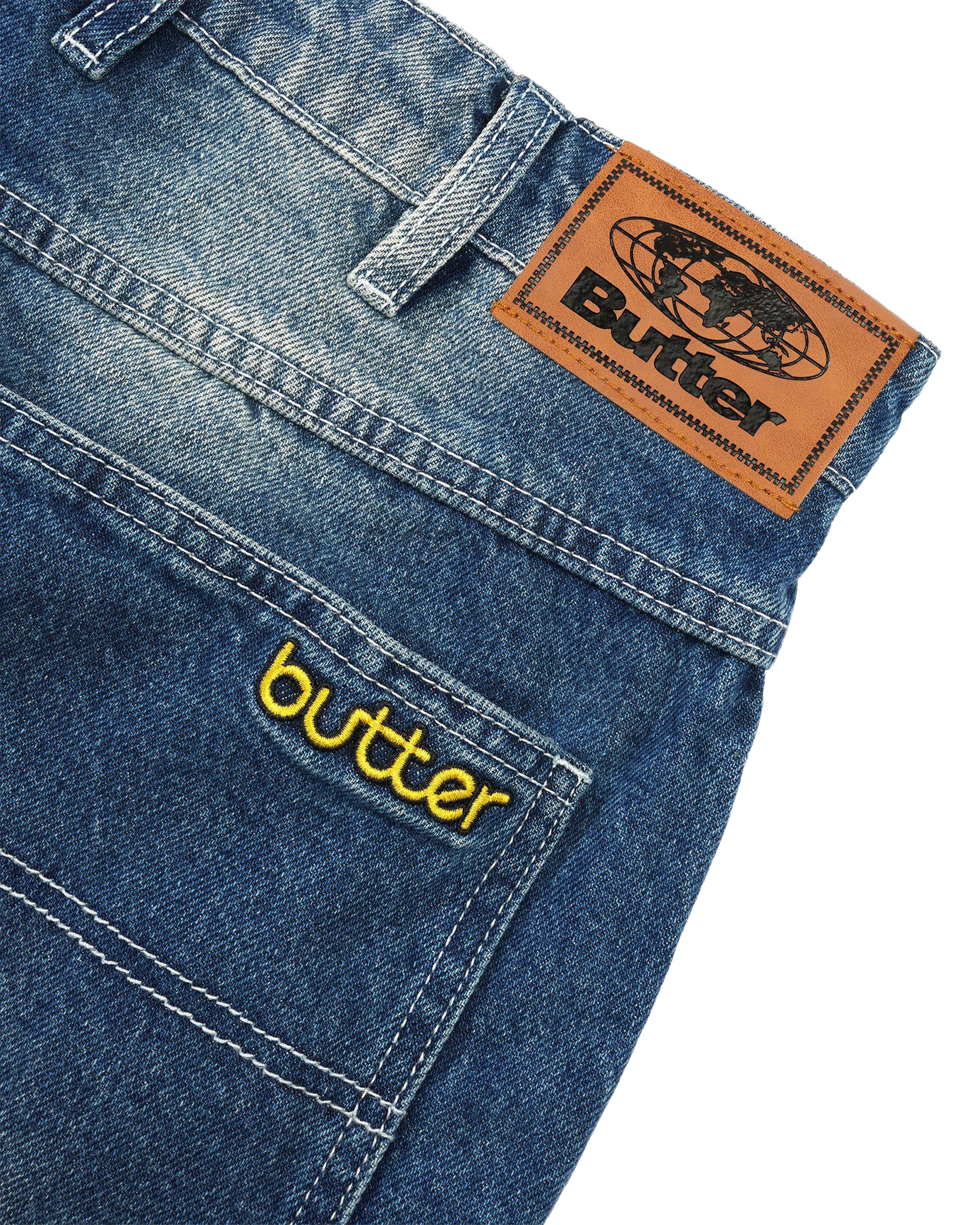 Butter Goods Alpine Denim Jeans Distressed Faded Blue