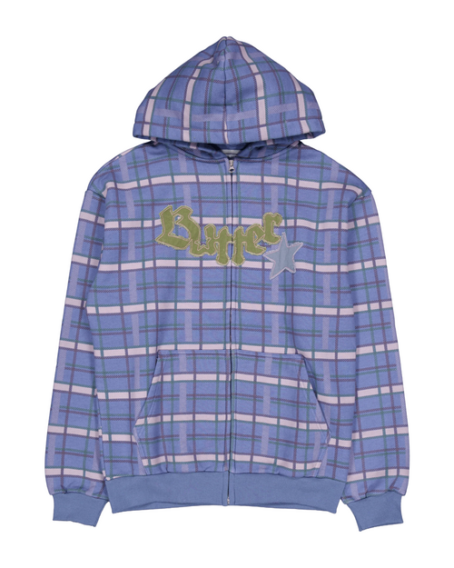 buttergoods Butter Goods Edge Applique Zip-Thru Hoodie Plaid