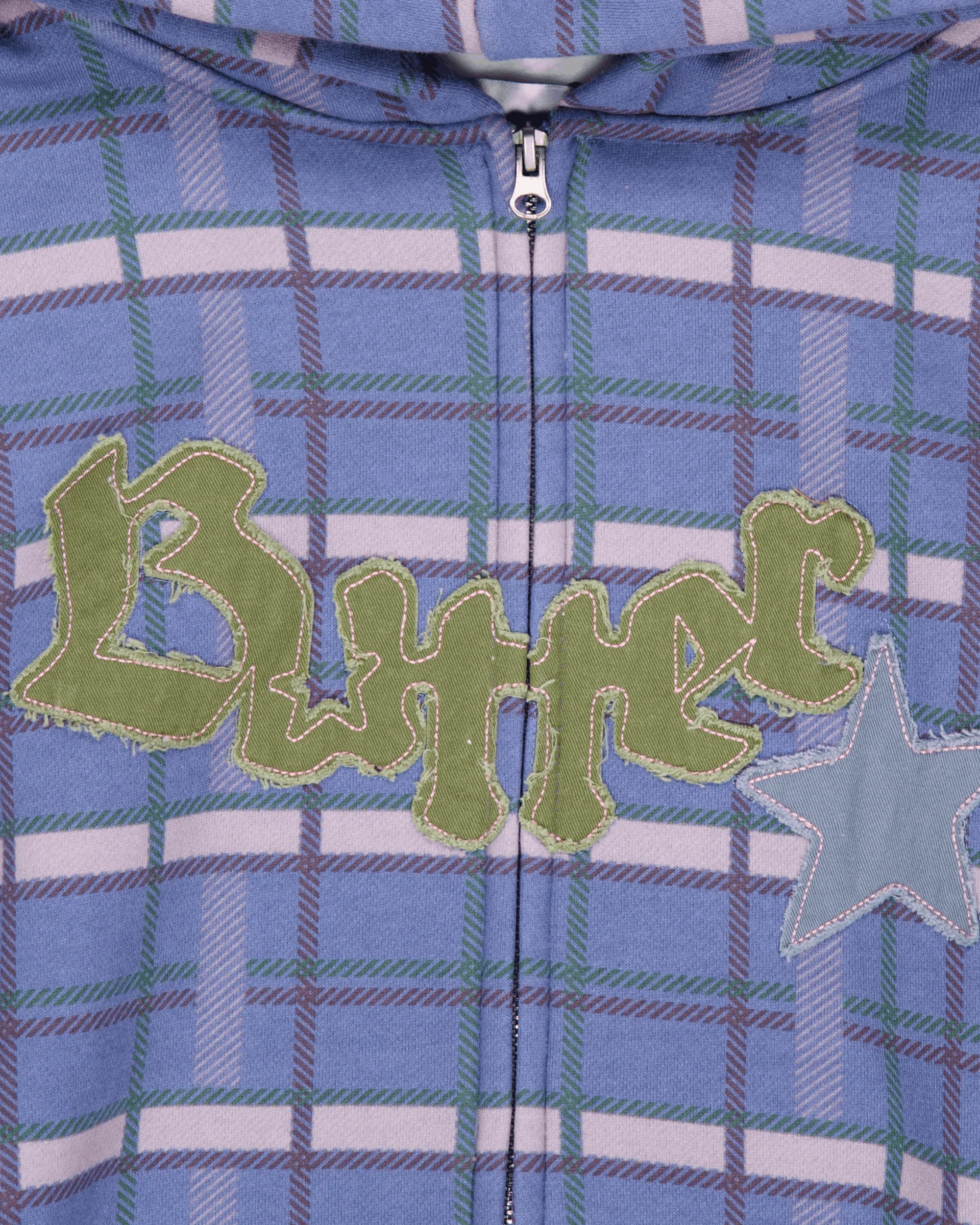 Butter Goods Edge Applique Zip-Thru Hoodie Plaid