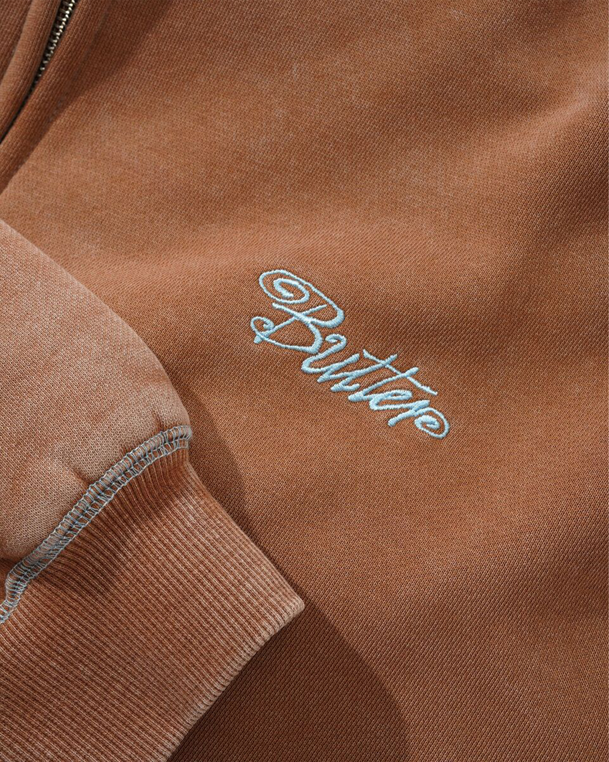 Butter Goods Jive Zip-Thru Hoodie Washed Brown