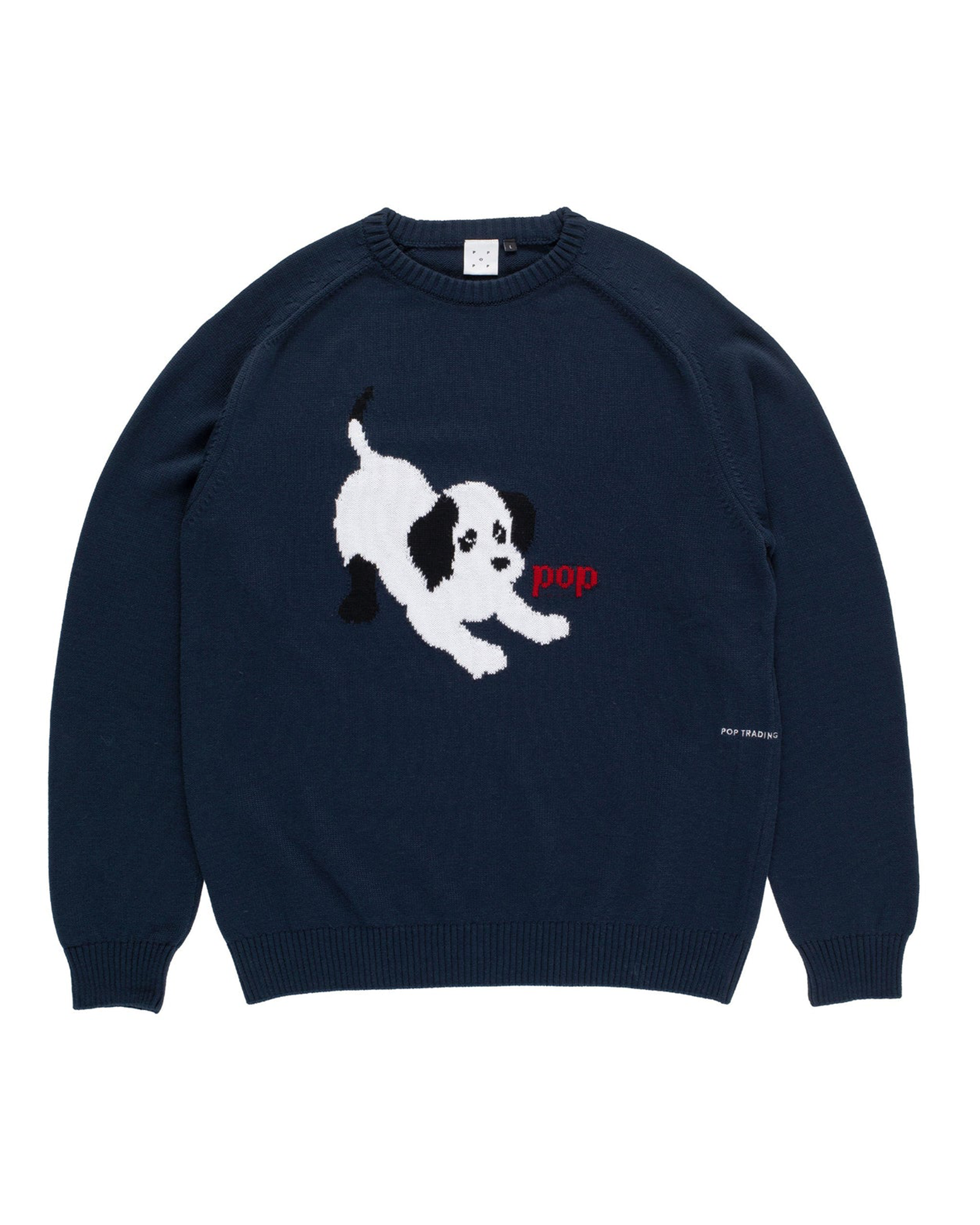 Pop Trading Company Knitted Joy Crewneck - Navy