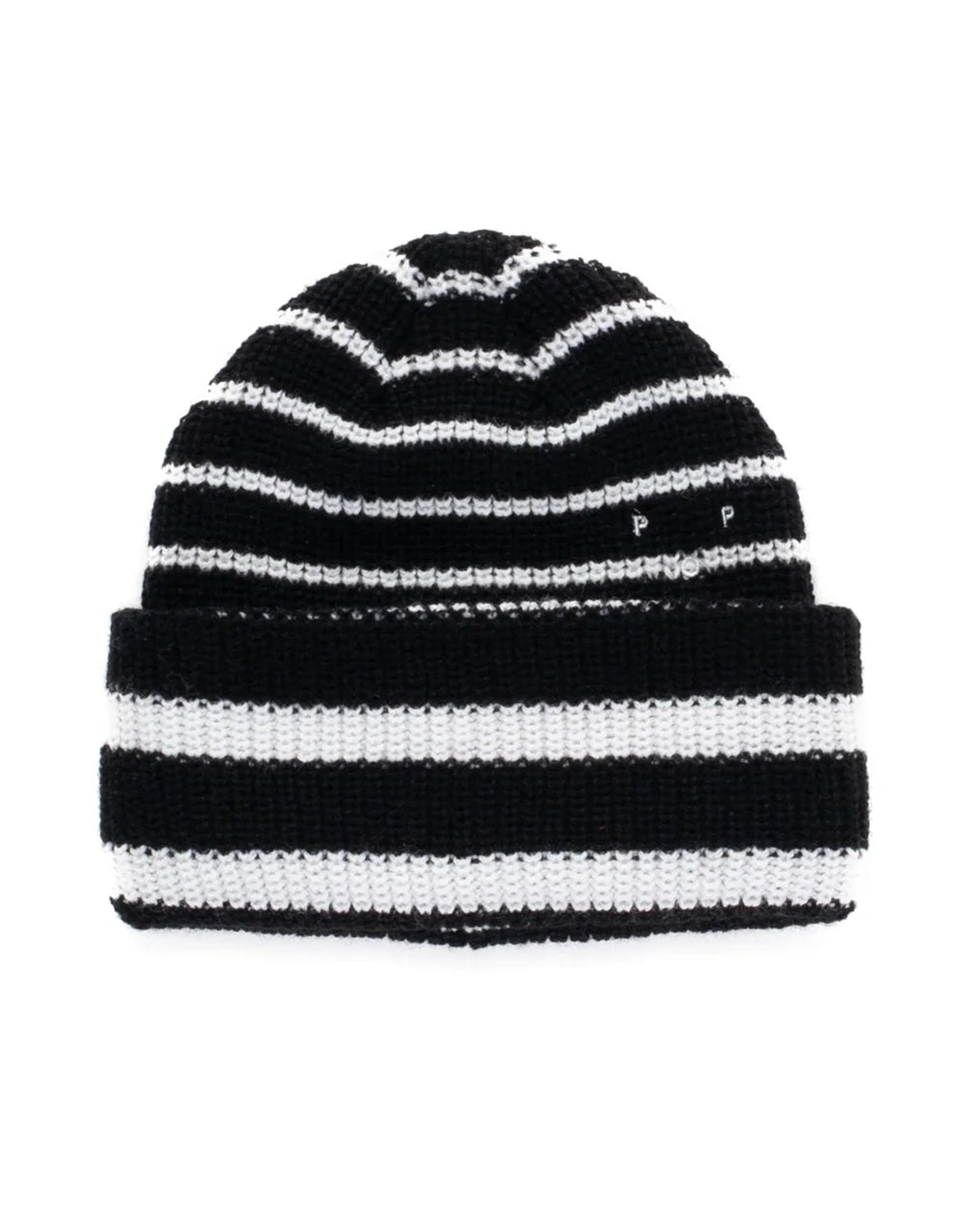 Pop Trading Company Striped Beanie - Black / White