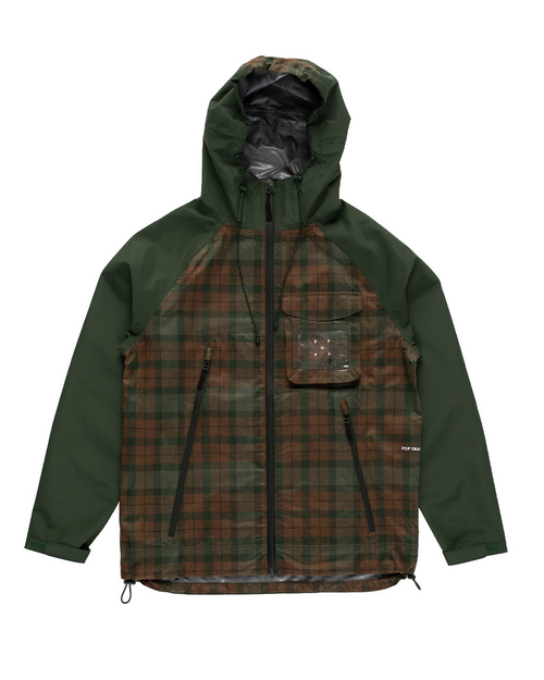 Pop Trading Co Pop Trading Company Checked Oracle Jacket Duffel Green