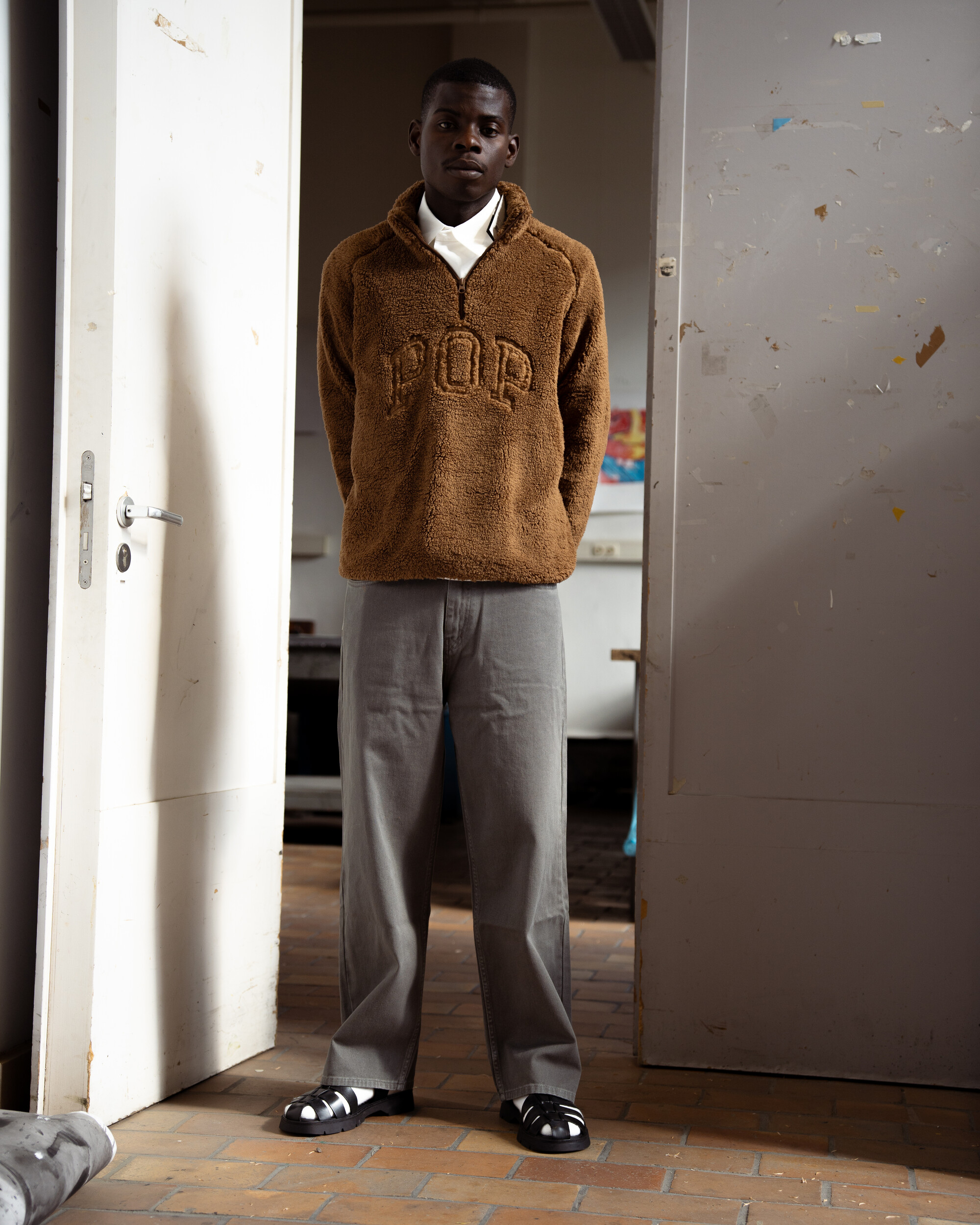 Pop Trading Company Halfzip Polar Fleece Sweat Bison