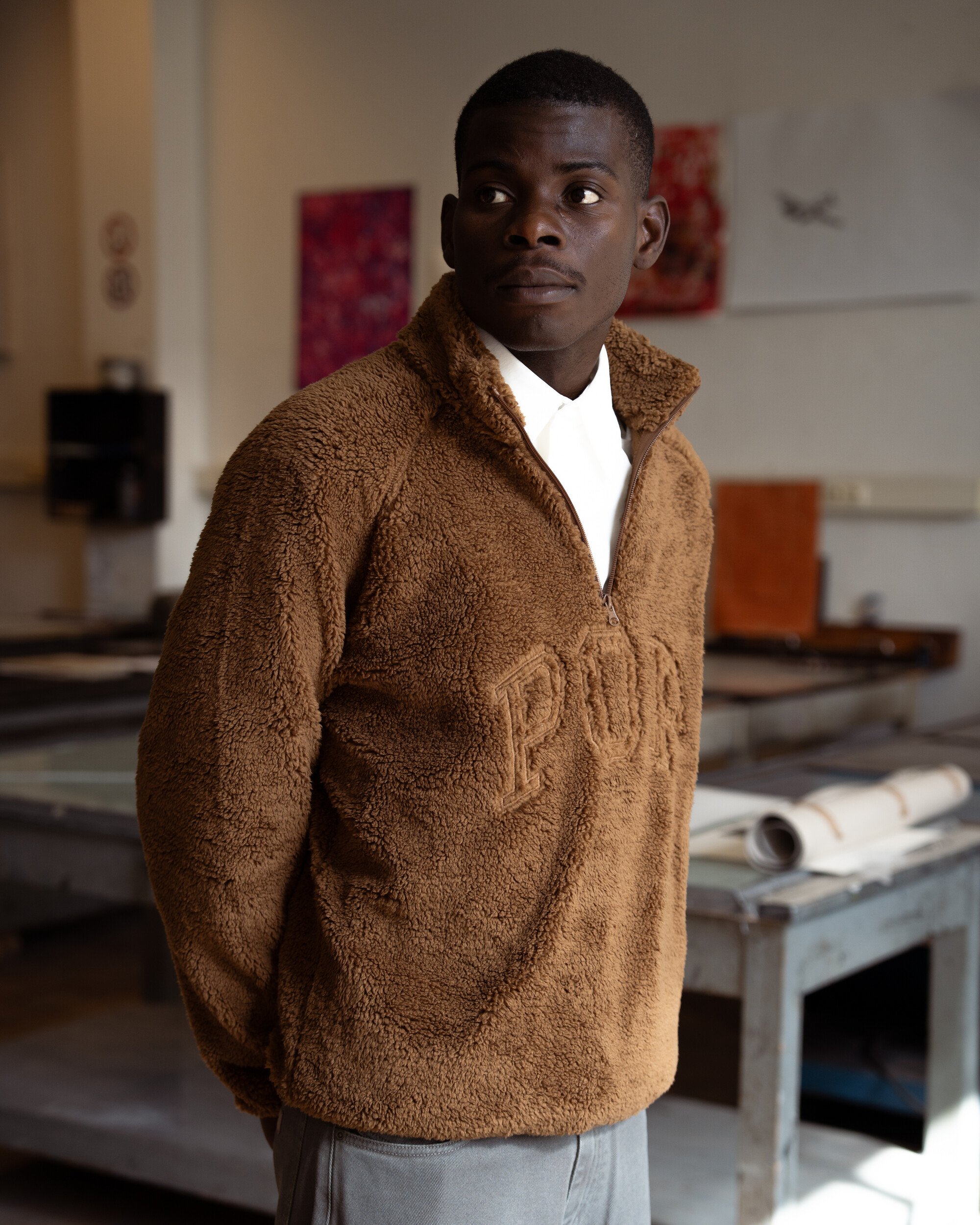 Pop Trading Company Halfzip Polar Fleece Sweat Bison