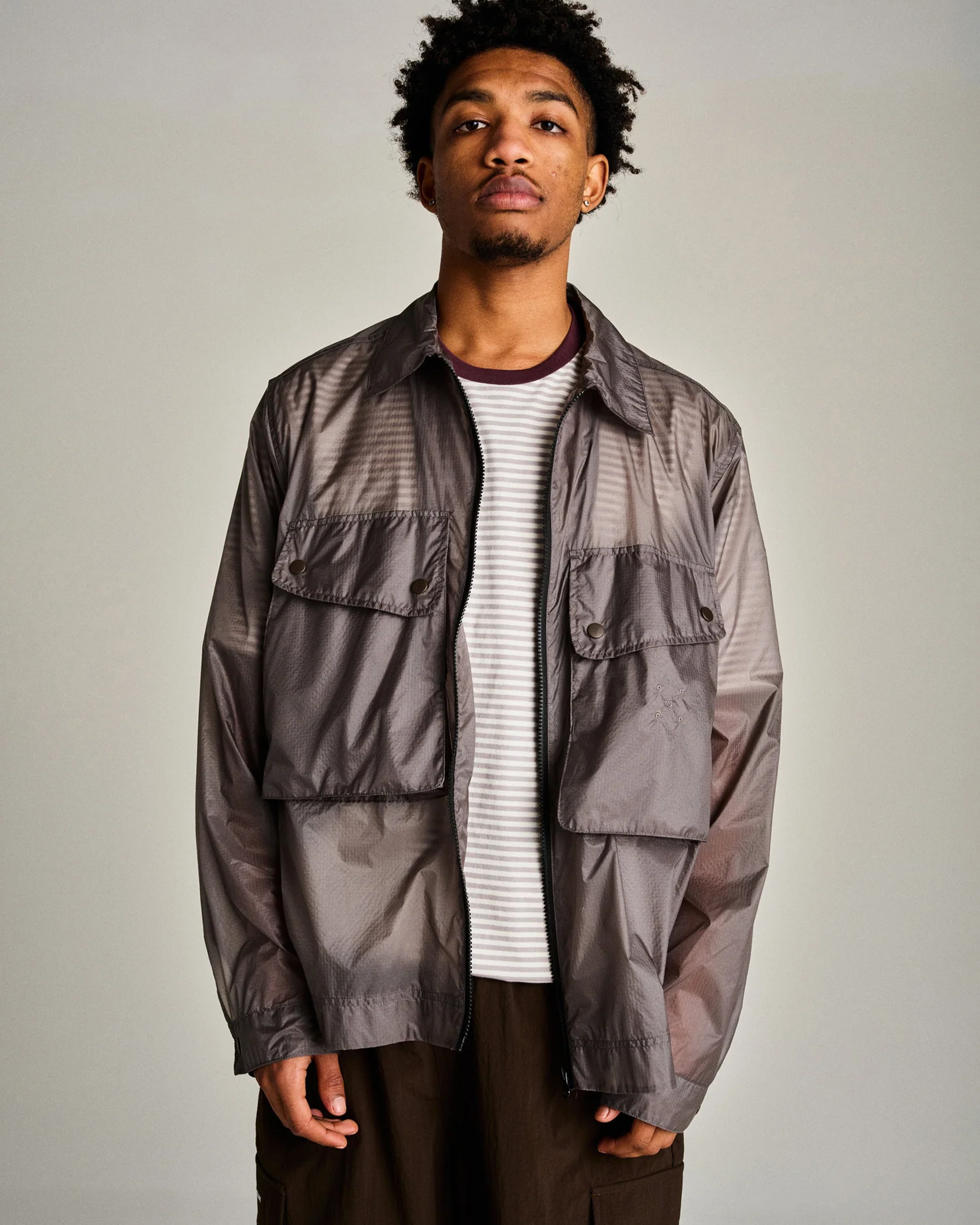 POP Trading Company Box Overshirt Jacket - Charcoal