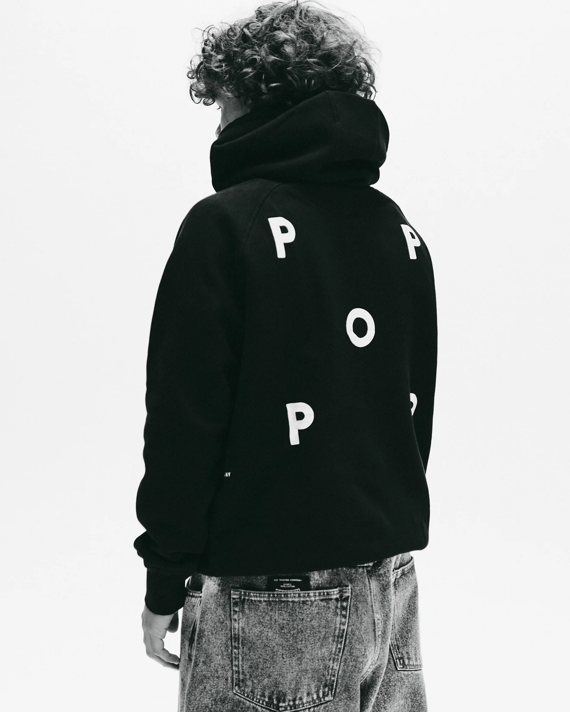 POP Trading Company Logo Hooded Sweat - Black
