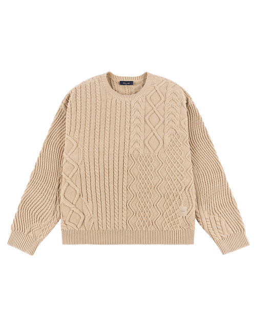 Dime Dime Mixed Cable Knit - Sand