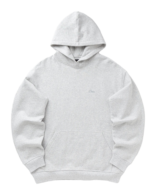 Dime Dime Cursive Small Logo Hoodie Heather Grey