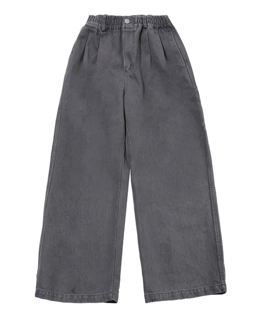 Kappy Kappy Two Tuck Wide Kation Pants Dark Grey