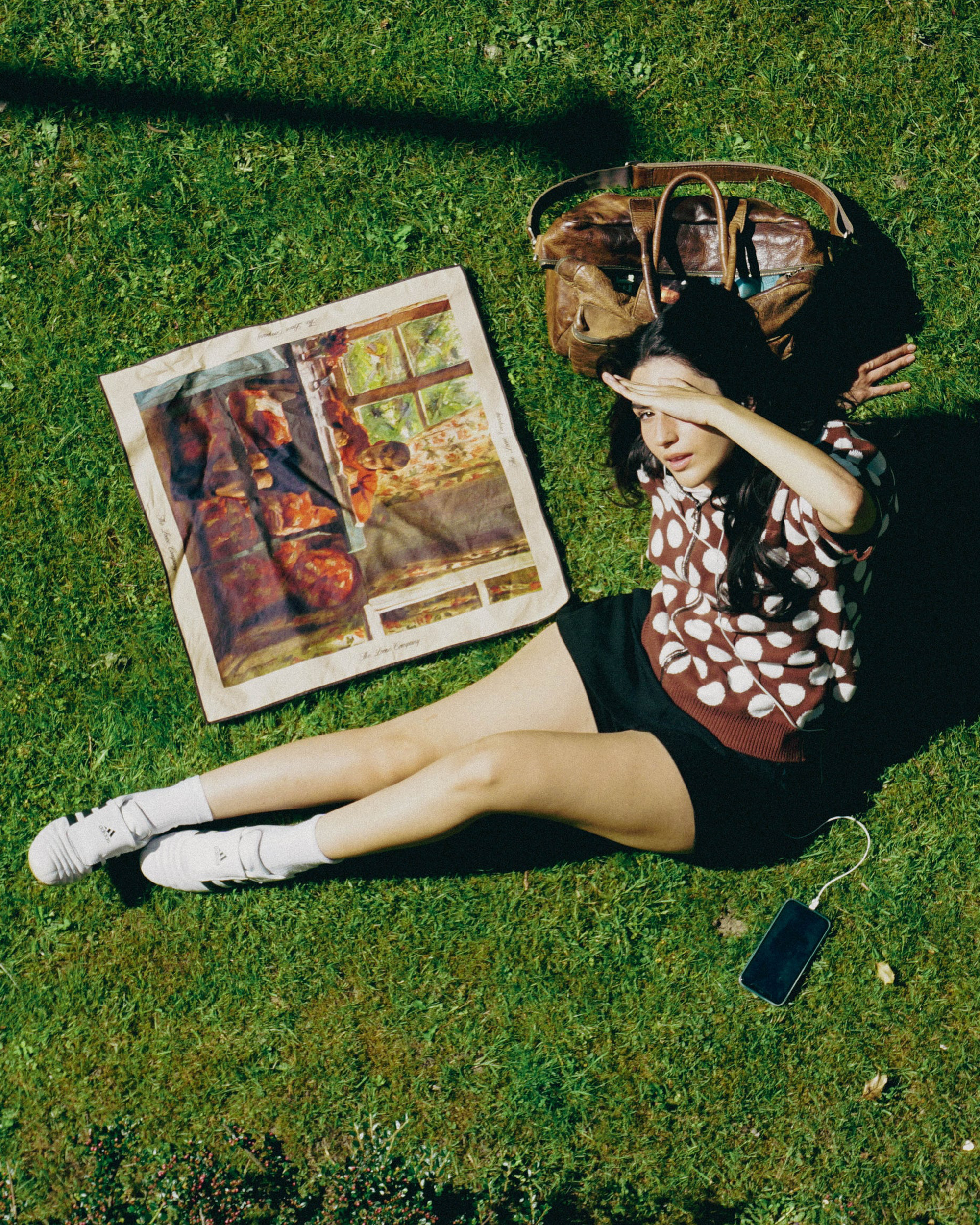 The Loose Company Polka Dot Zip-Up Polo