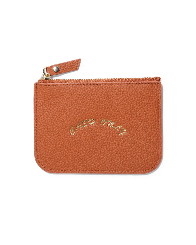 Cash Only Cash Only Leather Zip Wallet - Tan