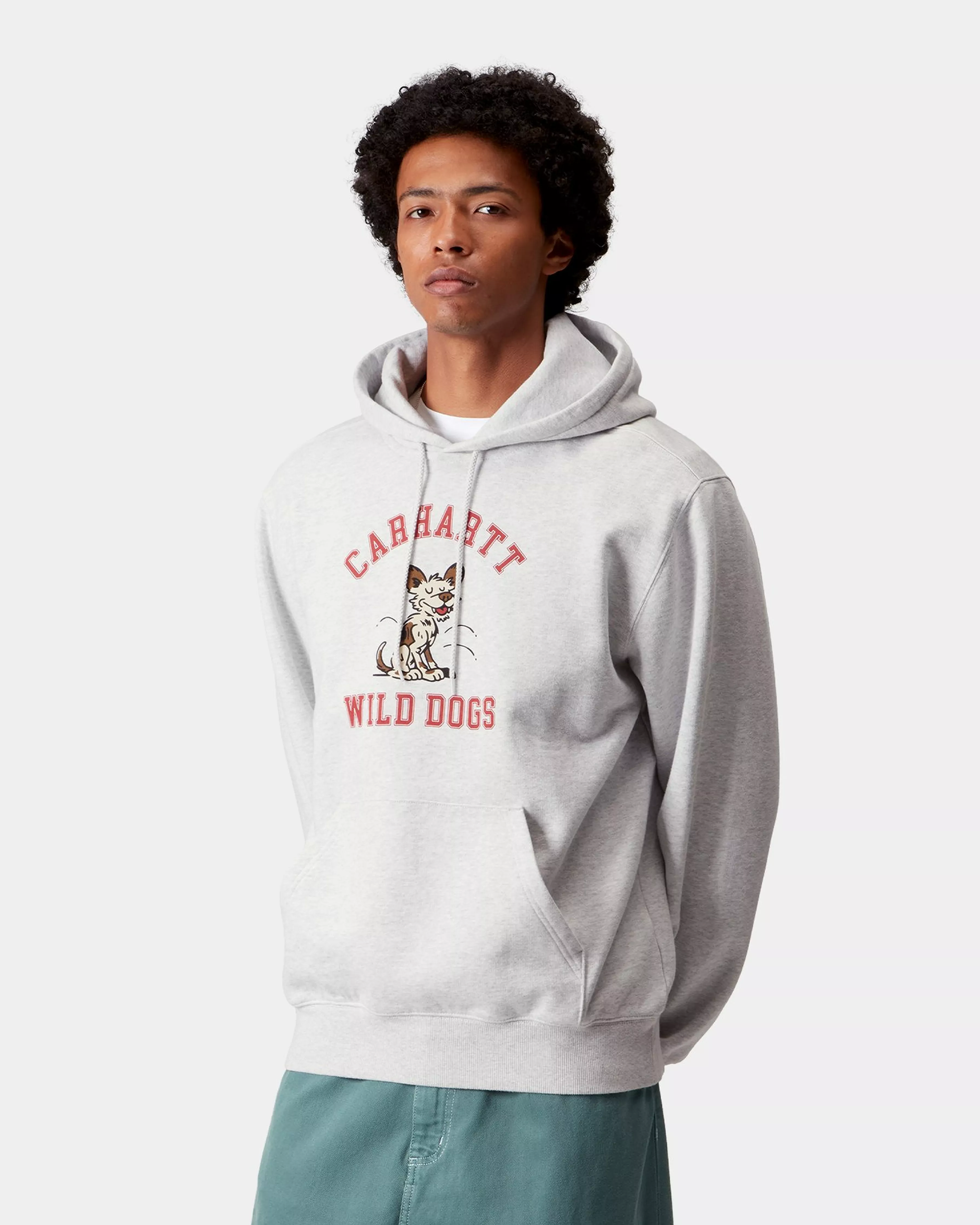 Carhartt WIP Hooded Wild Dog Sweatshirt Ash Heather