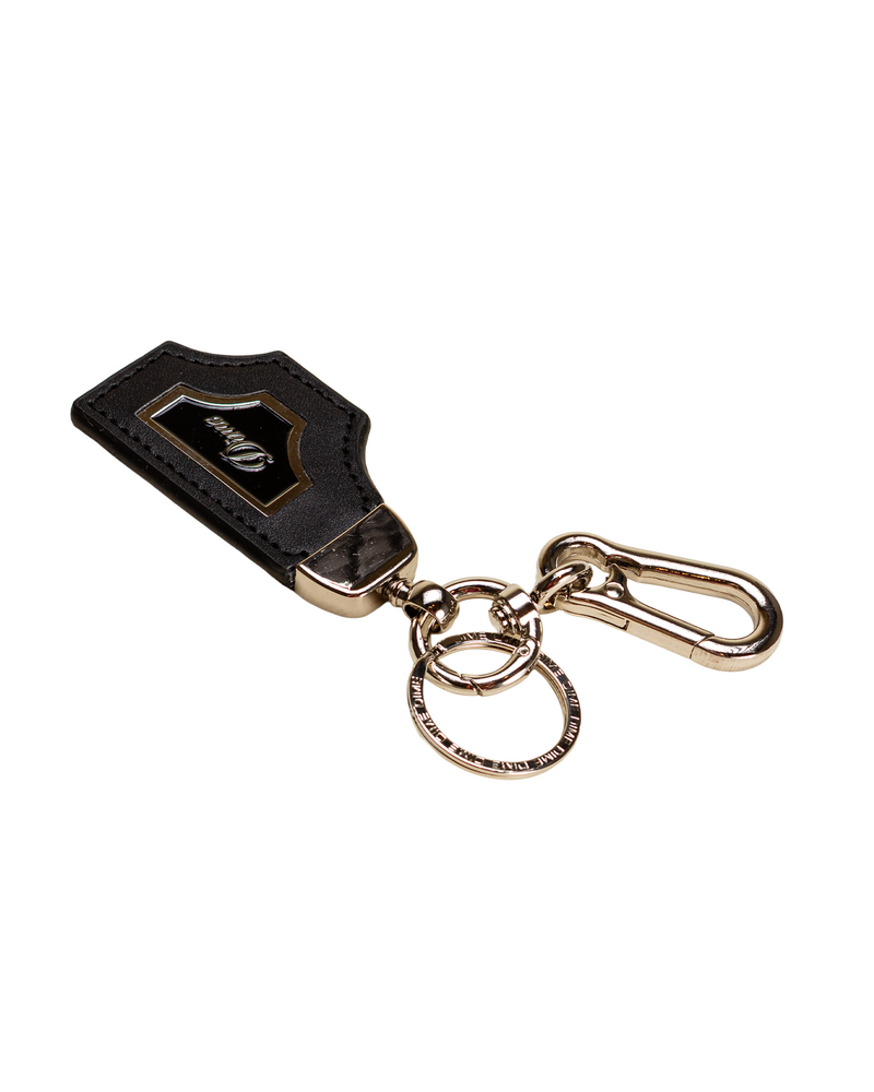Dime Dime Cursive Leather Keychain - Black/Silver