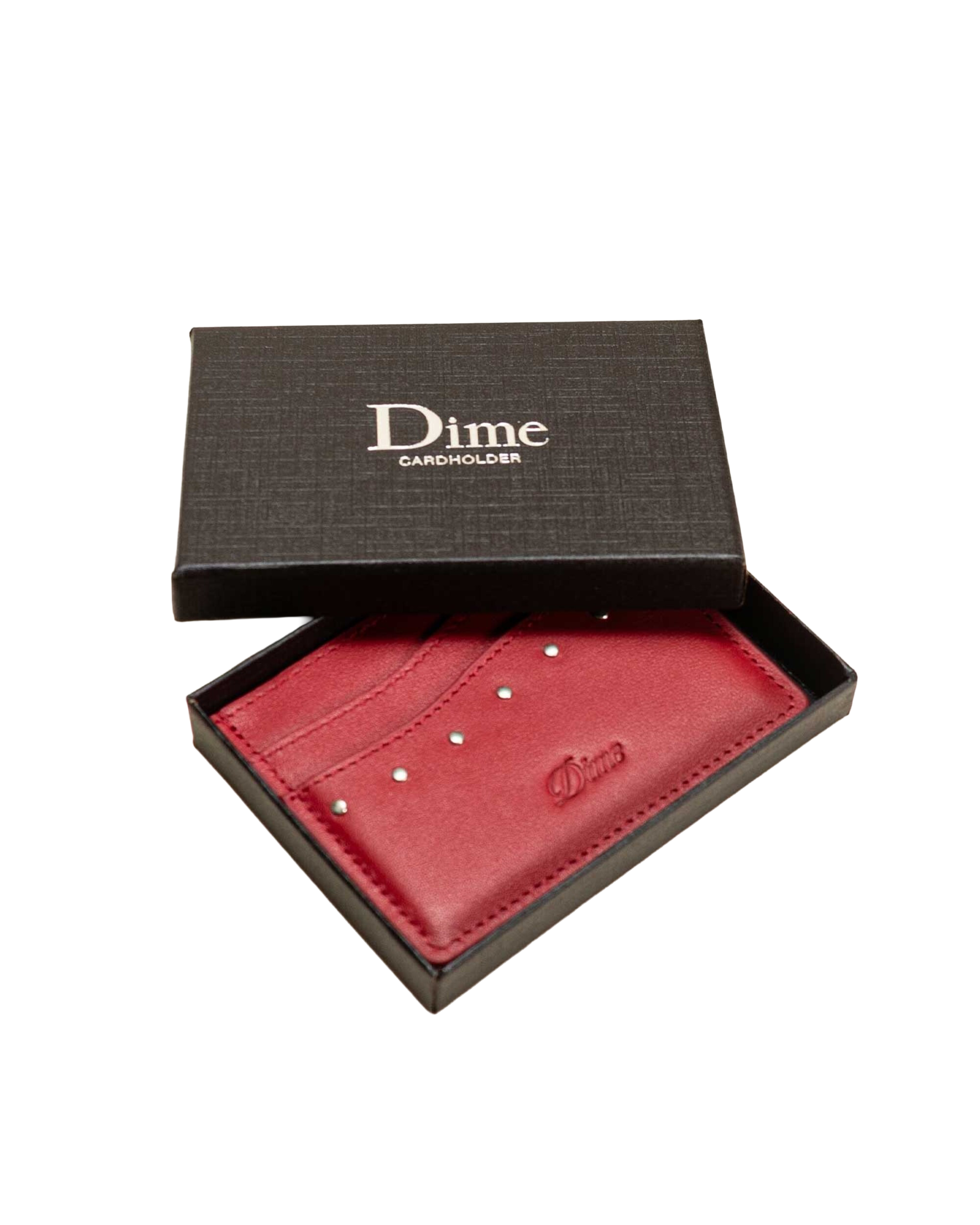 Dime Studded Cardholder - Red