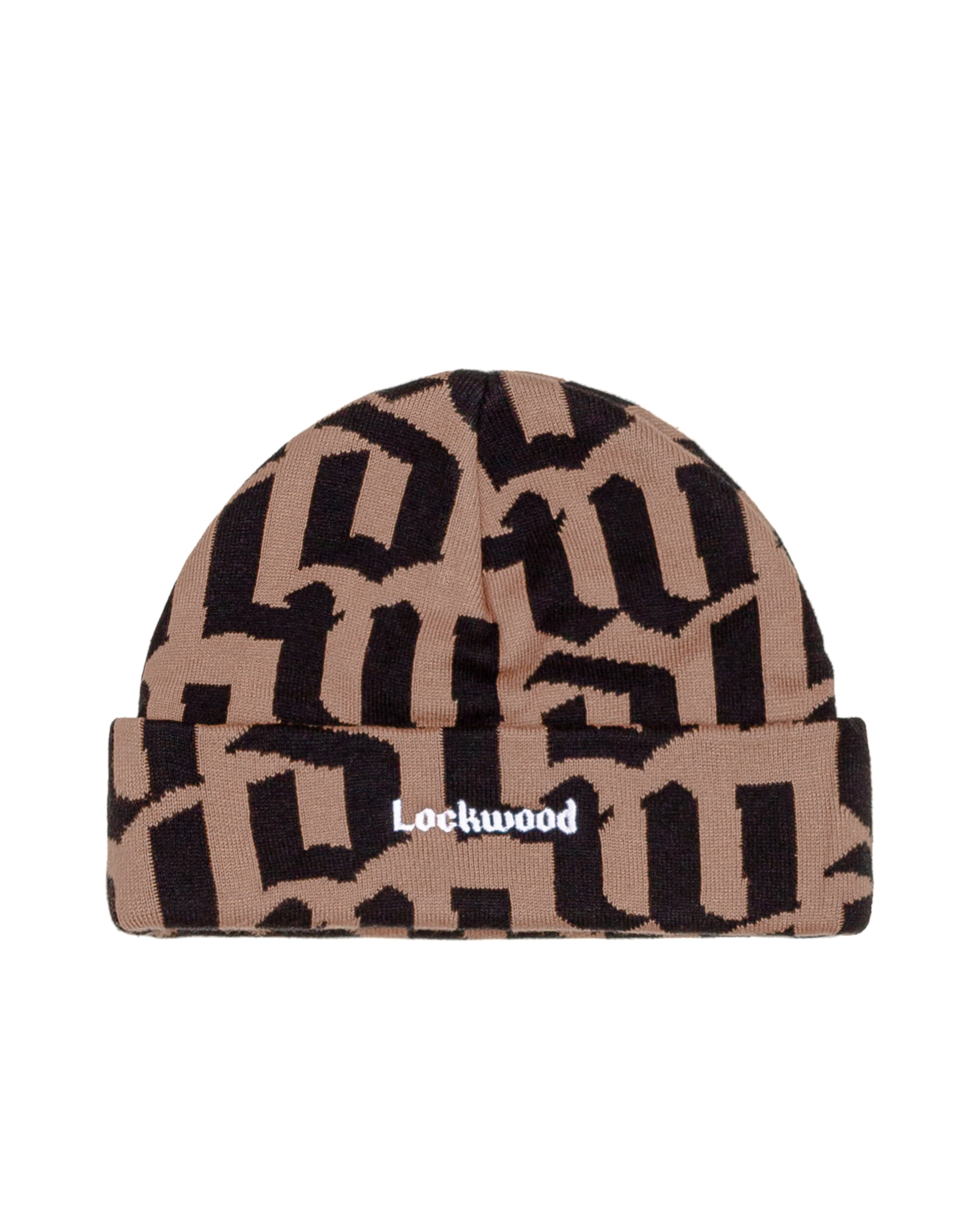 Lockwood x Duvel 666 Logo Pattern Beanie - Brown/Black