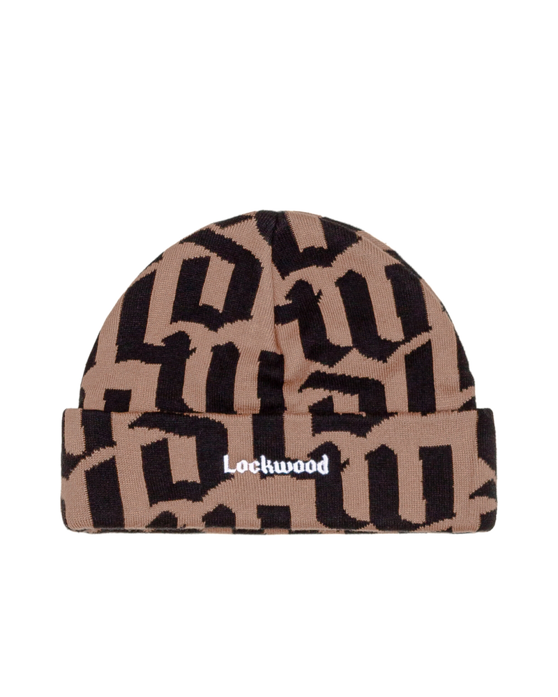 Lockwood Lockwood x Duvel 666 Logo Pattern Beanie - Brown/Black