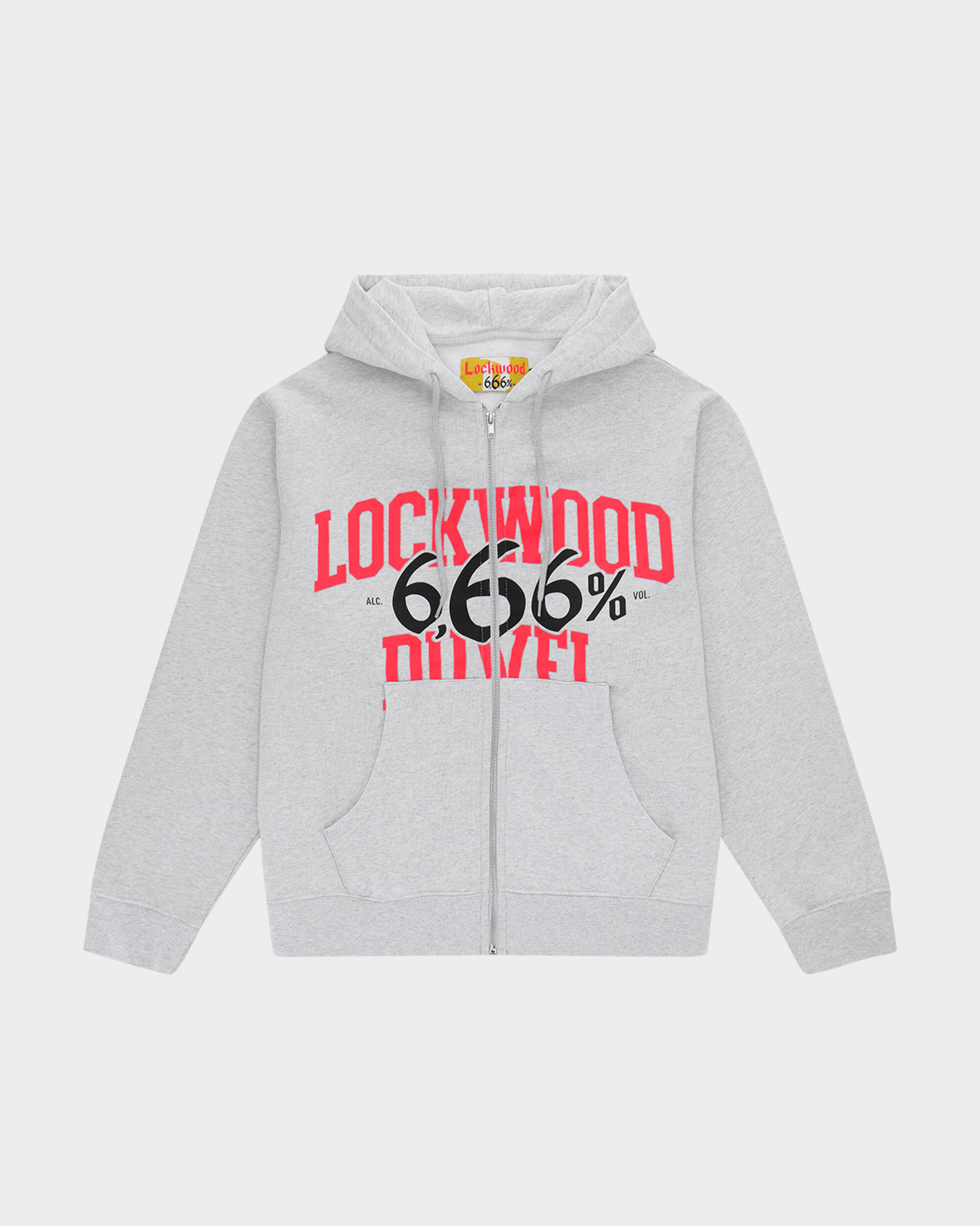 Lockwood X Duvel 666 Varsity Zip Hoodie  - Heather Grey
