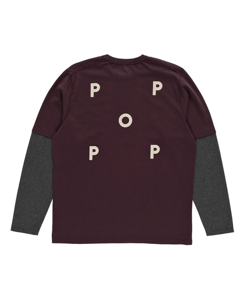 Pop Trading Co POP Trading Company Logo Sleeve T-Shirt - Fudge / Charcoal Heather